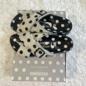 Like new Manolo Blahnik X Birkenstock slides